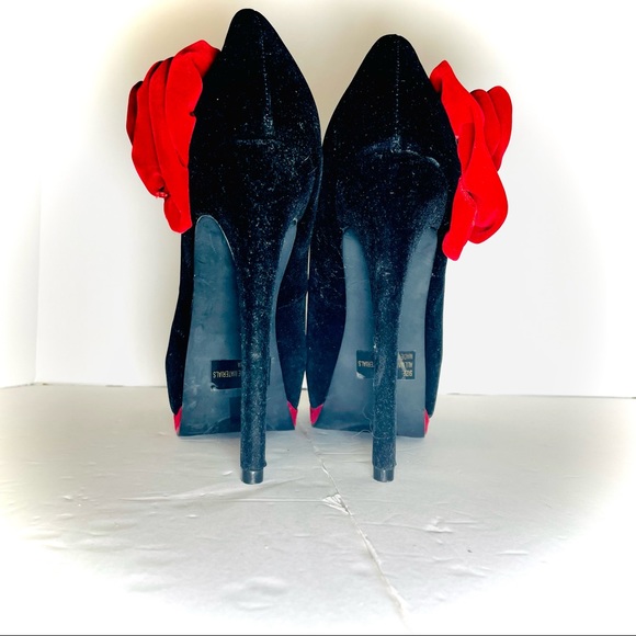 Qupid Red Rose Salsa Platform Heels - Picture 5 of 11